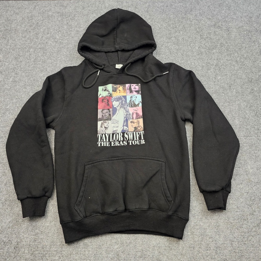 Taylor Swift Eras Tour Hoodie Women Small Black Graphic Concert Merch Y2K Pop